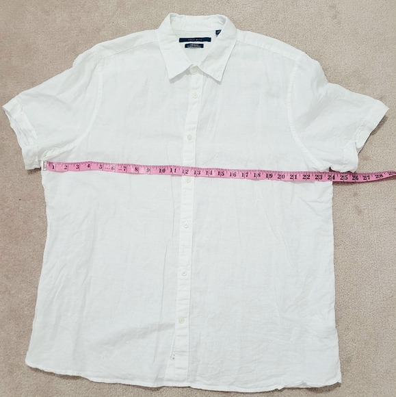PERRY ELLIS Men's Washable White Linen Blend Button Casual Shirt Size XL - Picture 4 of 8
